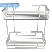 Полочка  прямоугольная двойная алюминиевая решётка 300х150х325 мм